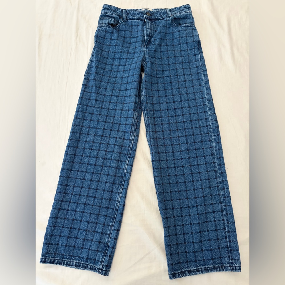 Sezane Le 90's Trousers - Sézane X Sea Ny Denim With Navy Embroidery - Size 4